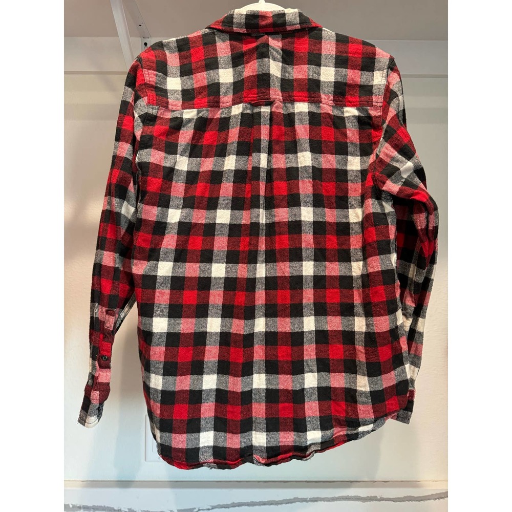 Woolrich Men's Flannel Long-Sleeve Shirt Size Large Red Black - Picture 4 of 7